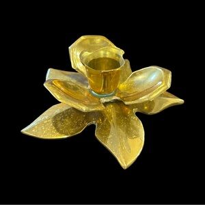 Mid Century Vintage Solid Lotus Flower Candle Holder